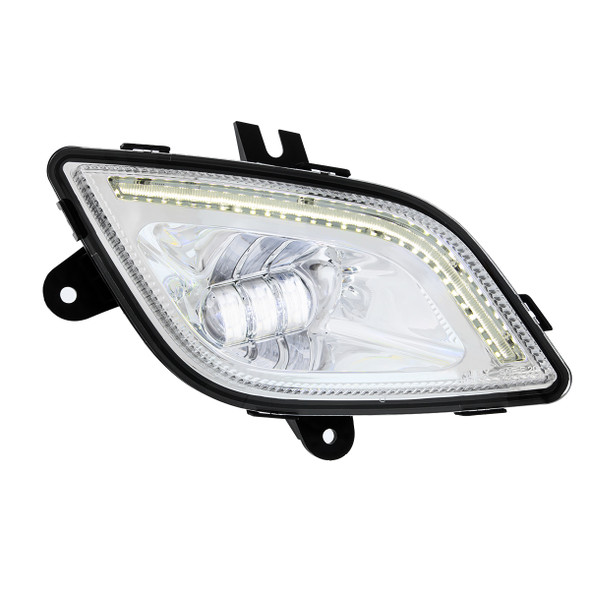32833-UP 34 LED CHROME FOG LIGHT WITH LED LIGHT BAR FOR 2018-2024 FREIGHTLINER CASCADIA - PASSENGER