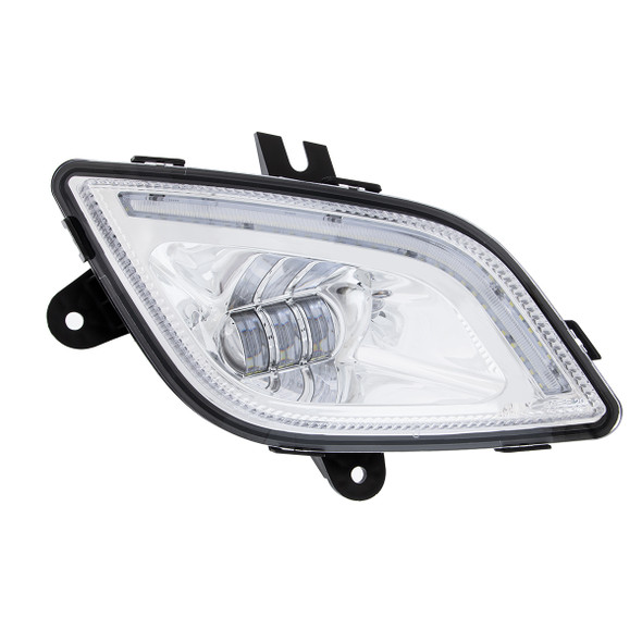 32833-UP 34 LED CHROME FOG LIGHT WITH LED LIGHT BAR FOR 2018-2024 FREIGHTLINER CASCADIA - PASSENGER