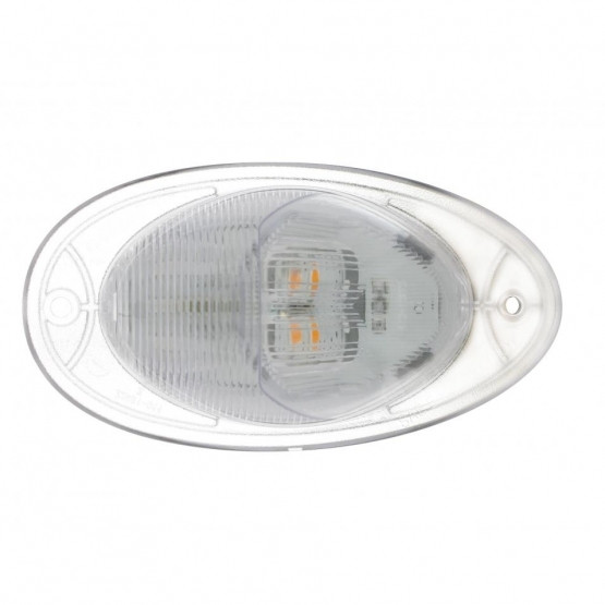 37078-UP 7 LED TURN SIGNAL LIGHT FOR 2008-2017 FREIGHTLINER CASCADIA - DOME LENS, AMBER LED/CLEAR LENS