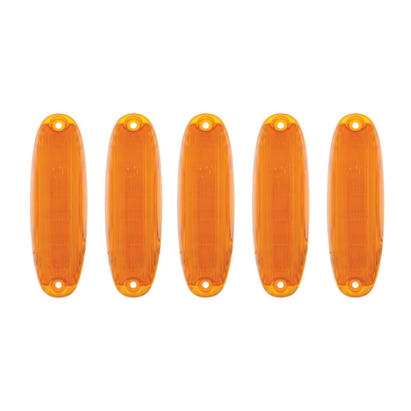 36821-UP 6 AMBER LED CAB LIGHTS FOR 2008-2017 FREIGHTLINER CASCADIA - AMBER LENS (5-PACK)