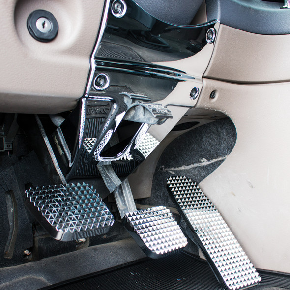 42096-UP CHROME PLASTIC LOWER STEERING COLUMN COVER FOR 2008-2017 FREIGHTLINER CASCADIA