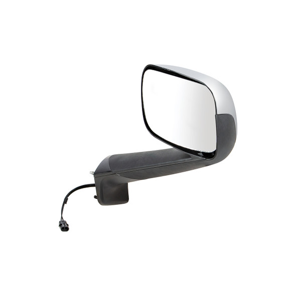 42845-UP CHROME HOOD MIRROR WITH HEATED LENS FOR 2018-2024 FREIGHTLINER CASCADIA - PASSENGER