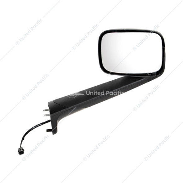 42847-UP BLACK HOOD MIRROR WITH HEATED LENS FOR 2018-2024 FREIGHTLINER CASCADIA - PASSENGER