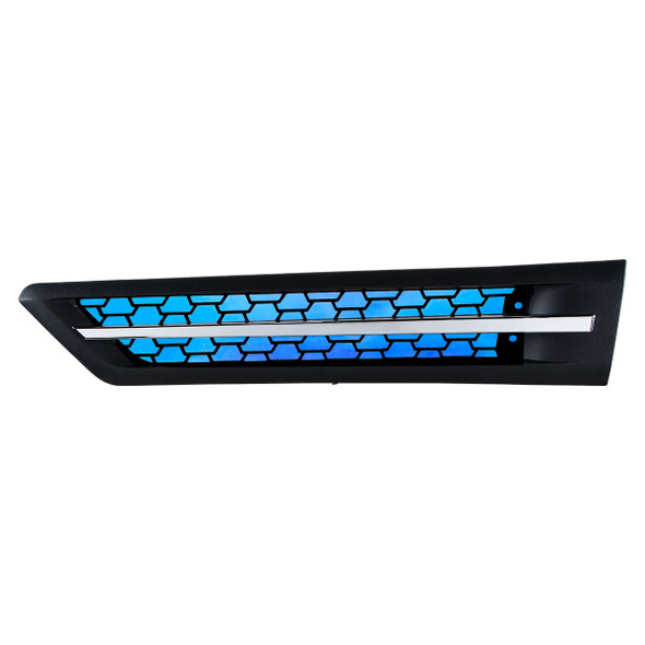 42865-UP HOOD AIR INTAKE GRILLE WITH BLUE LED FOR 2018-2024 FREIGHTLINER CASCADIA 126 - DRIVER