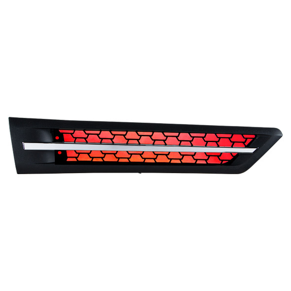42870-UP HOOD AIR INTAKE GRILLE WITH RED LED FOR 2018-2024 FREIGHTLINER CASCADIA 126 - PASSENGER