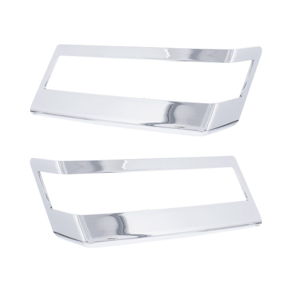 42442-UP CHROME PLASTIC TURN SIGNAL BEZELS FOR 2018-2024 FREIGHTLINER CASCADIA (PAIR)