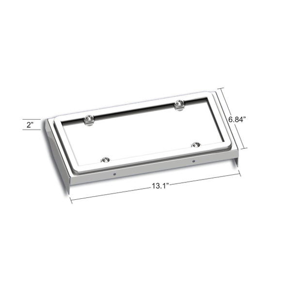 29098-UP STAINLESS SINGLE LICENSE PLATE HOLDER FOR 2008-2017 FREIGHTLINER CASCADIA