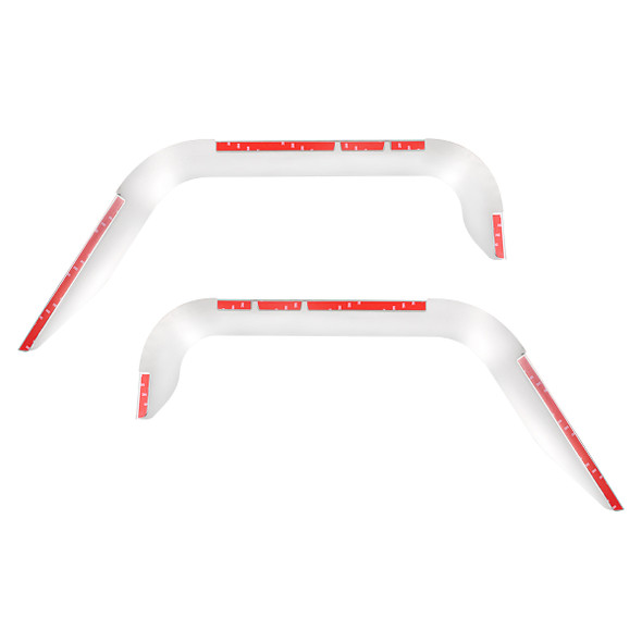 29148-UP STAINLESS DOOR WINDOW VENT VISOR FOR 2008-2017 FREIGHTLINER CASCADIA (PAIR)