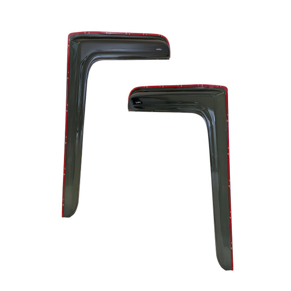 91501-UP WINDOW VENT VISOR FOR 2008-2017 FREIGHTLINER CASCADIA - SMOKE (PAIR)