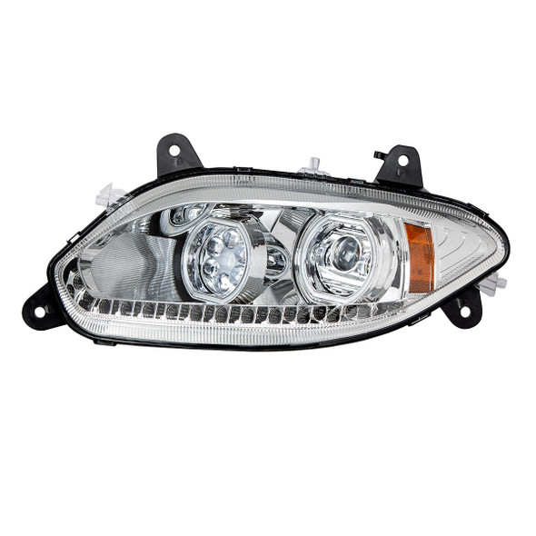 35733-UP CHROME 17 LED HEADLIGHT FOR 2018-2024 INTERNATIONAL LT - DRIVER