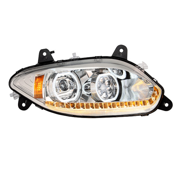 35734-UP CHROME 17 LED HEADLIGHT FOR 2018-2024 INTERNATIONAL LT - PASSENGER