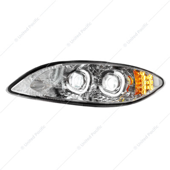 35867-UP CHROME LED HEADLIGHT FOR 2006-2017 INTERNATIONAL PROSTAR - DRIVER