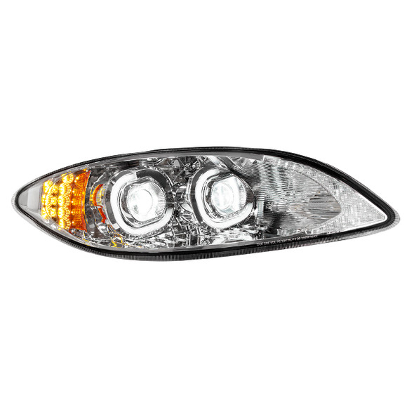 35868-UP CHROME LED HEADLIGHT FOR 2006-2017 INTERNATIONAL PROSTAR - PASSENGER