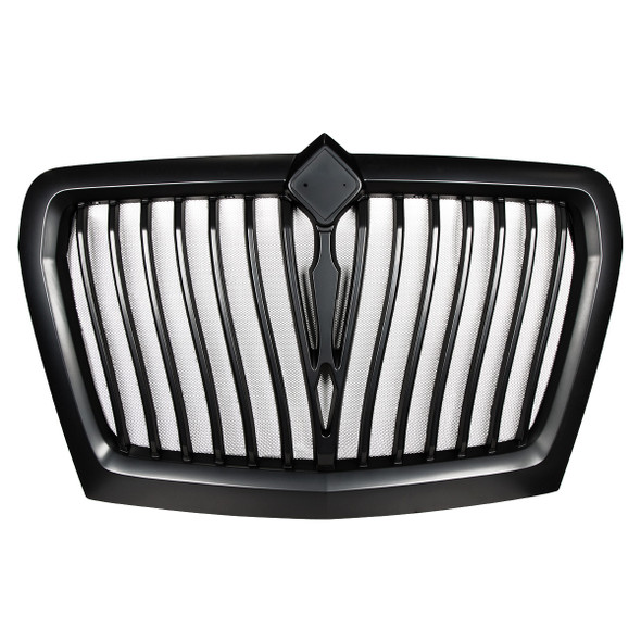21335-UP BLACK CURVED STYLE GRILLE WITH BUG SCREEN FOR 2018-2024 INTERNATIONAL LT
