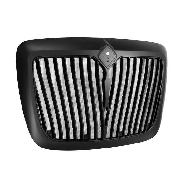 21459-UP BLACK GRILLE WITH BUG SCREEN FOR 2006-2017 INTERNATIONAL PROSTAR