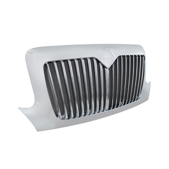 21148-UP CHROME GRILLE WITH BUG SCREEN FOR 2002-2018 INTERNATIONAL DURASTAR