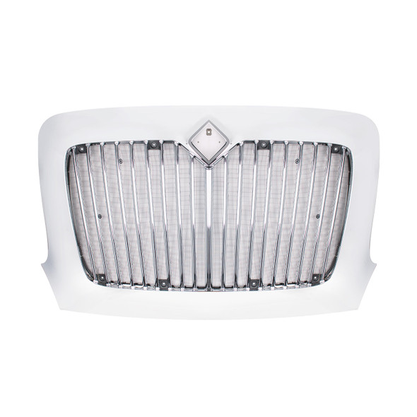 21312-UP CHROME GRILLE WITH BUG SCREEN FOR 2002+ INTERNATIONAL TRANSTAR