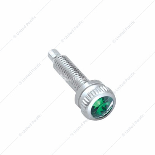 23875-UP SHORT DASH SCREW WITH GREEN CRYSTAL FOR NAVISTAR INTERNATIONAL (6-PACK)