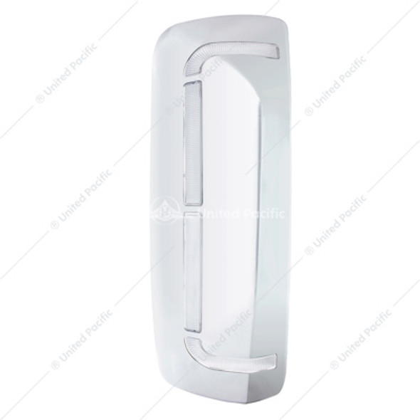 42233-UP 59 LED CHROME MIRROR COVER WITH SEQUENTIAL LED FOR 2012-2024 VOLVO VNL - PASSENGER
