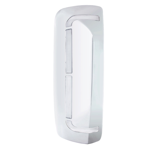 42233-UP 59 LED CHROME MIRROR COVER WITH SEQUENTIAL LED FOR 2012-2024 VOLVO VNL - PASSENGER