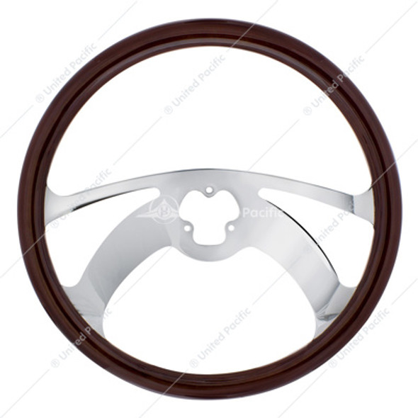 88107-UP 18" WOOD STEERING WHEEL - SCORPION