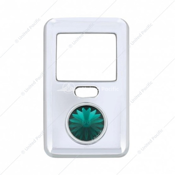 41647-UP ROCKER SWITCH COVER WITH CRYSTAL FOR 1998-2018 VOLVO VNL - GREEN
