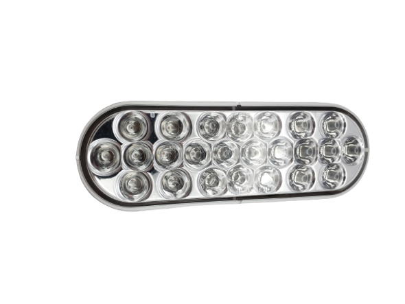 78234BP-GG  Clear/Red  6" Pearl Oval LED Light STT & PTC 24 Diodes By Grand General