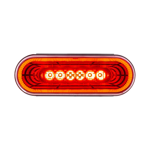 36569-UP 22 LED 6" Oval Abyss Light (Stop, Turn & Tail) - Red LED/Red Lens
