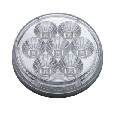 39925B-UP  7 LED 4" Round Reflector Light (Stop, Turn & Tail) - Red LED/Clear Lens