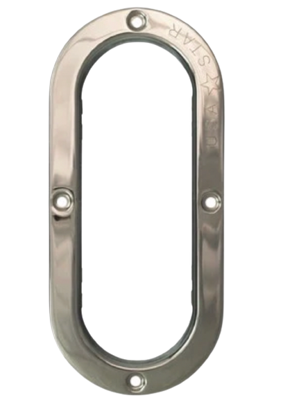 US05-6300  6" Oval Stainless Steel Light Bezel