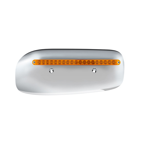 32857-UP 19 LED Rear Headlight Housing Cover For 2008-2023 Peterbilt 389 (Passenger)-Amber LED/Lens