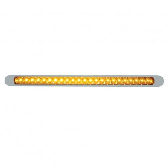 37510-UP 23 LED 17-1/4" Reflector Turn Signal Light Bar With Bezel - Amber LED/Amber Lens