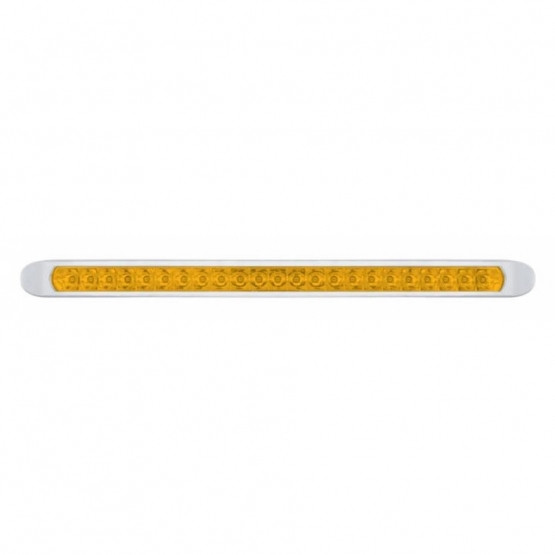 37510-UP 23 LED 17-1/4" Reflector Turn Signal Light Bar With Bezel - Amber LED/Amber Lens