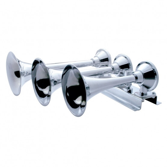 46146-UP 3 Trumpets Horizontal Chrome Train Horn - Right