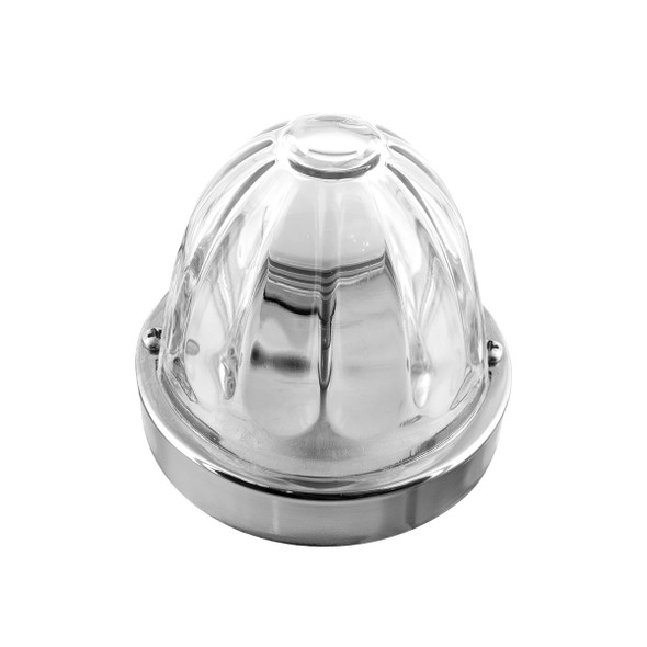 20411 -UP Dual Function Glass Watermelon Flush Mount Kit With LED Bulb - Red LED/Clear Lens