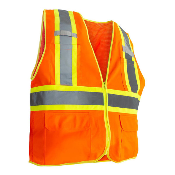 99220M-UP RigGear High Visibility Reflective Orange Safety Vest-Medium