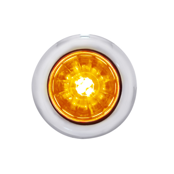 34847-UP 4 LED Dual Function 3/4" Mini Watermelon Light (Clearance/Marker) - Amber LED/Amber Lens