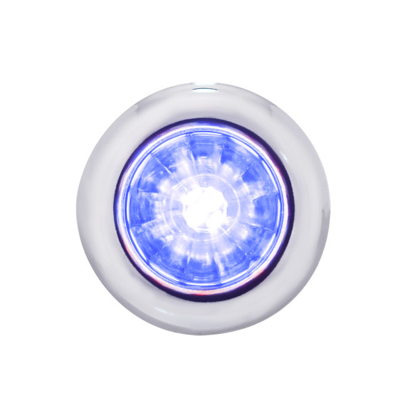 34851-UP 4 LED Dual Function 3/4" Mini Watermelon Light (Clearance/Marker) - Blue LED/Clear Lens