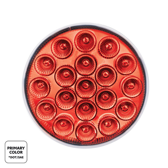 35946-UP 19 LED 4" Round Double Fury Light (Stop & Turn) - Red & Amber LED/Clear Lens