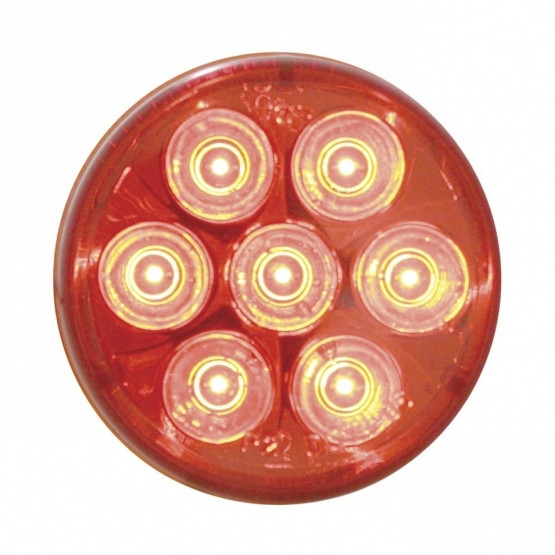 39985-UP 7 LED 2" Round Light (Clearance/Marker) - Red LED/Red Lens