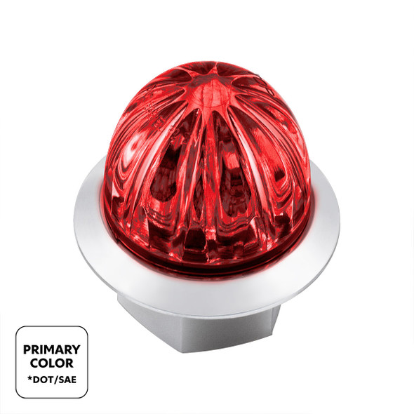 39237-UP 4 LED 1-1/8" Watermelon Double Fury Light With Clear Lens (Clearance/Marker) - Red & Green LED