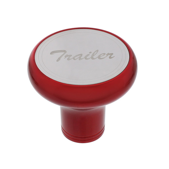 22972-UP Deluxe Aluminum Screw-On Air Valve Knob With Stainless Trailer Plaque - Candy Red