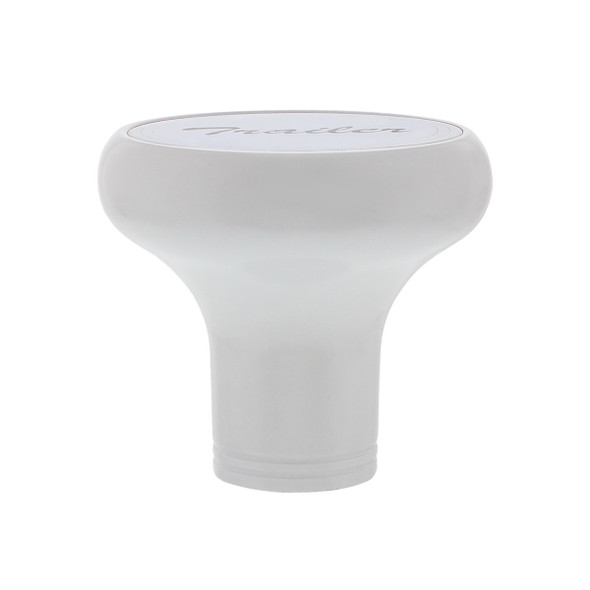 22957-UP Deluxe Aluminum Screw-On Air Valve Knob With Stainless "Trailer" Plaque - Pearl White