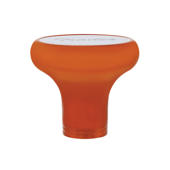 22971-UP Deluxe Aluminum Screw-On Air Valve Knob With Stainless Trailer Plaque - Cadmium Orange