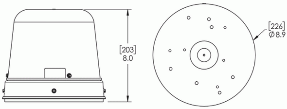 78010 Tall Dome LED Beacons - Dual Color Class I, Amber / Blue / Clear Dome
