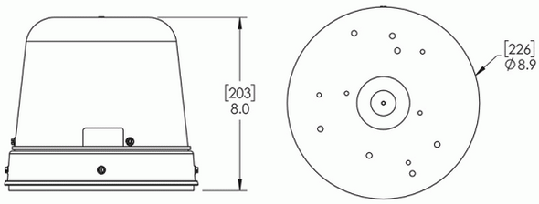 78013 Tall Dome LED Beacons - Dual Color Class I, Amber / Clear / Clear Dome