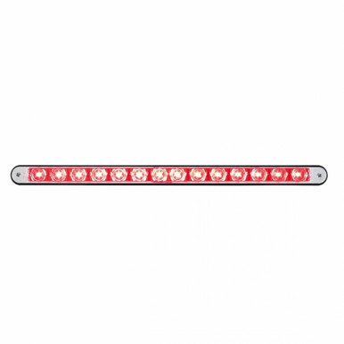 36487-UP 14 LED 12" Light Bar With Black Housing - Red LED/Clear Lens