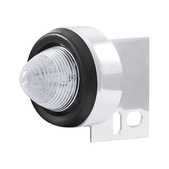 9 LED Beehive Mud Flap Hanger End Light With Grommet - Amber LED/Clear Lens