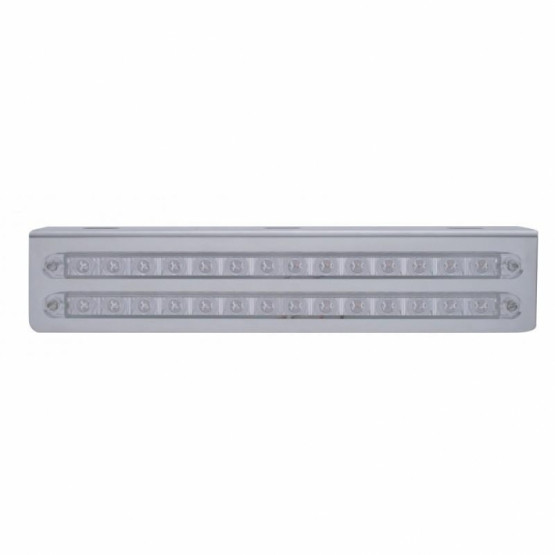 12-3/4" Stainless Light Bracket With 2X 14 LED 12" Light Bars - Red LED/Clear Lens