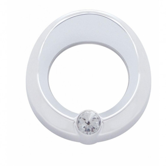 Universal Small Gauge Bezel With Visor - Clear Crystal